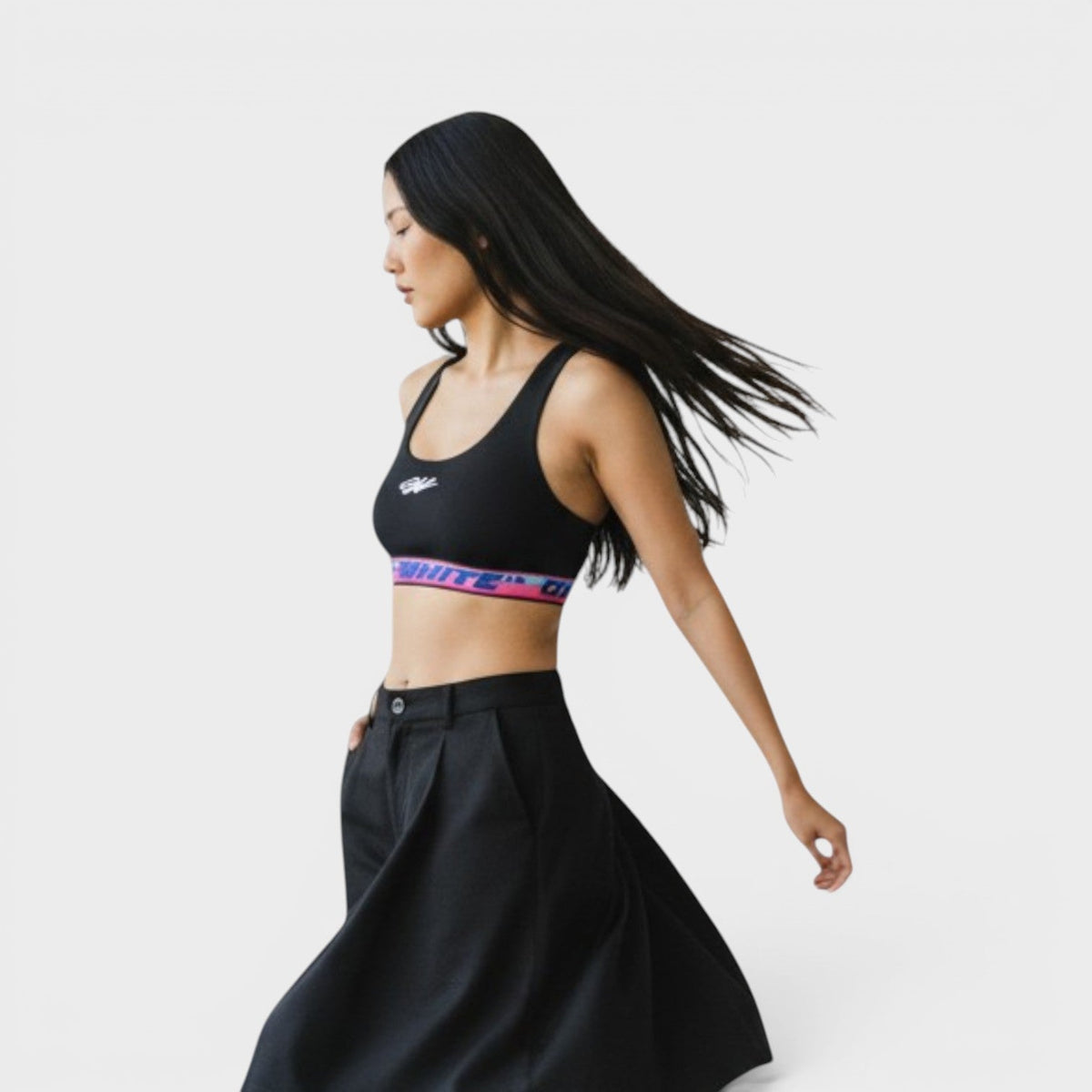 Athleisure Logo Bra Top Black