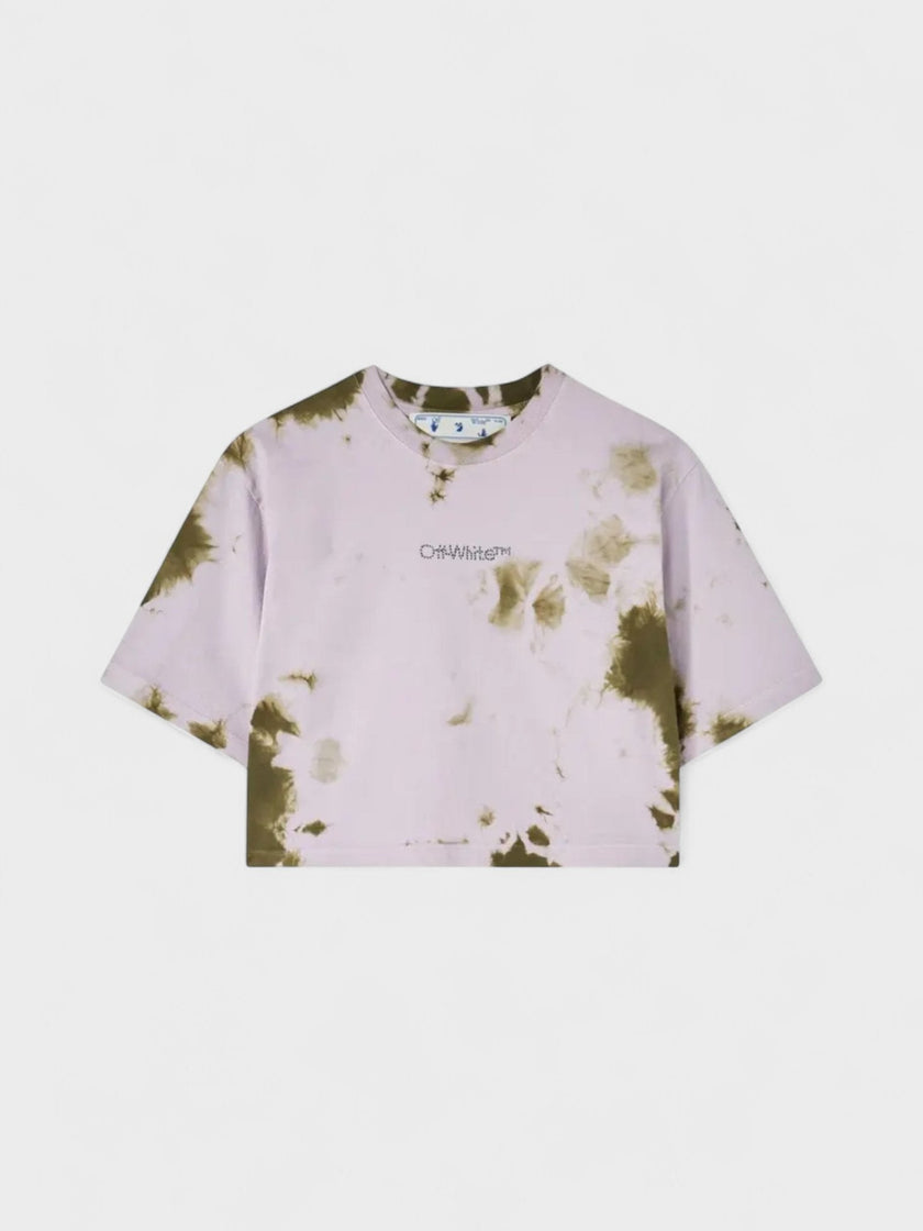 Off-White Bling Tie Dye Crop T-Shirt Lilac