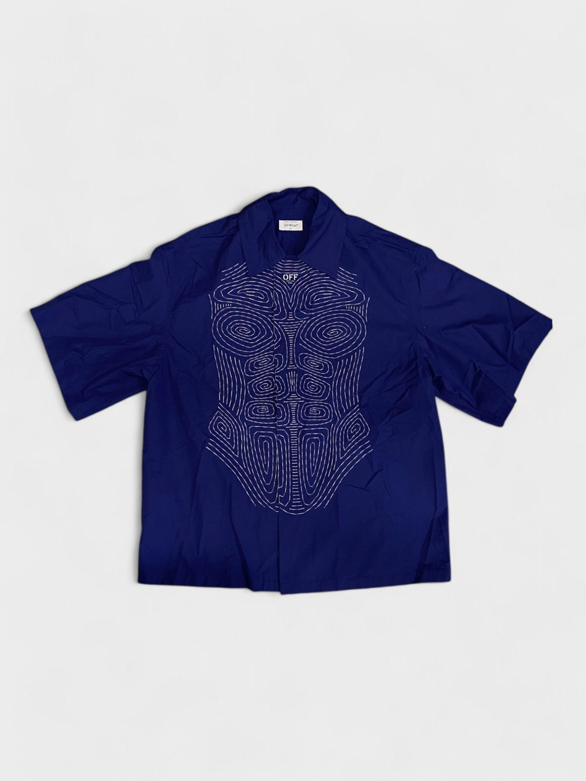 Off White Body Stitch S/S Shirt Blue White