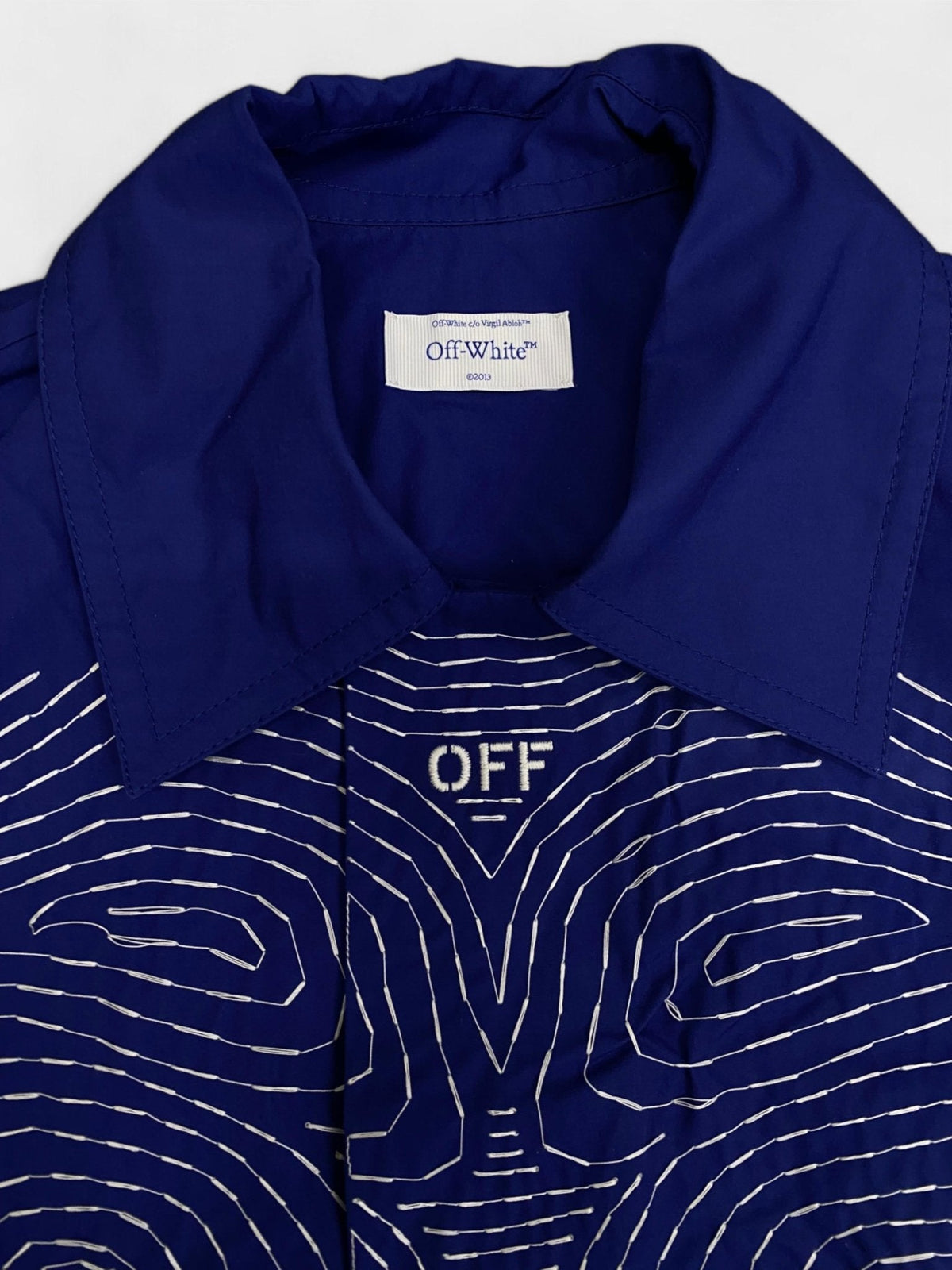 Off White Body Stitch S/S Shirt Blue White