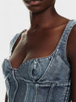 Off-White Bustier Top Denim Blue