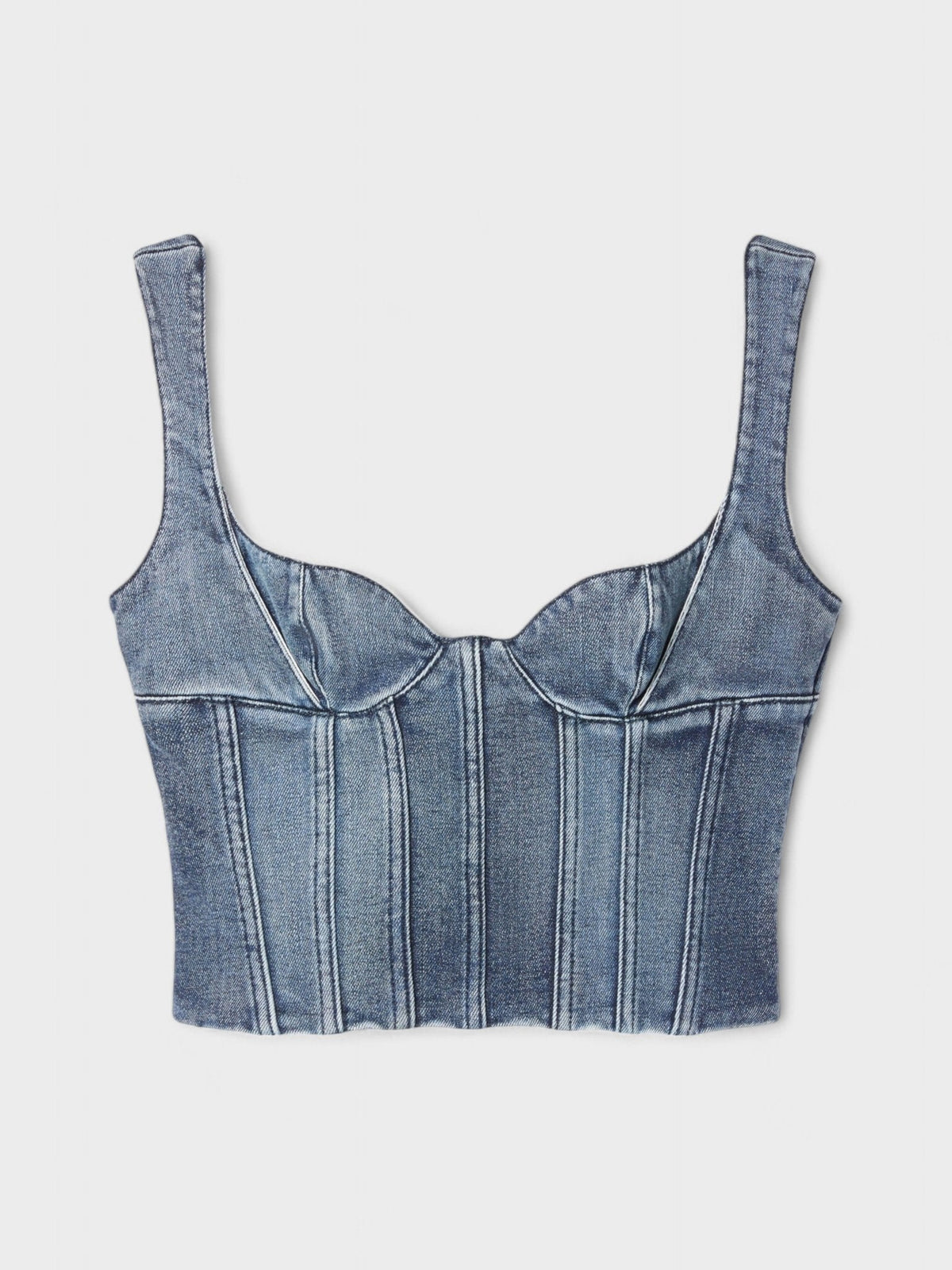 Off-White Bustier Top Denim Blue