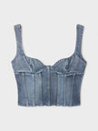 Off-White Bustier Top Denim Blue