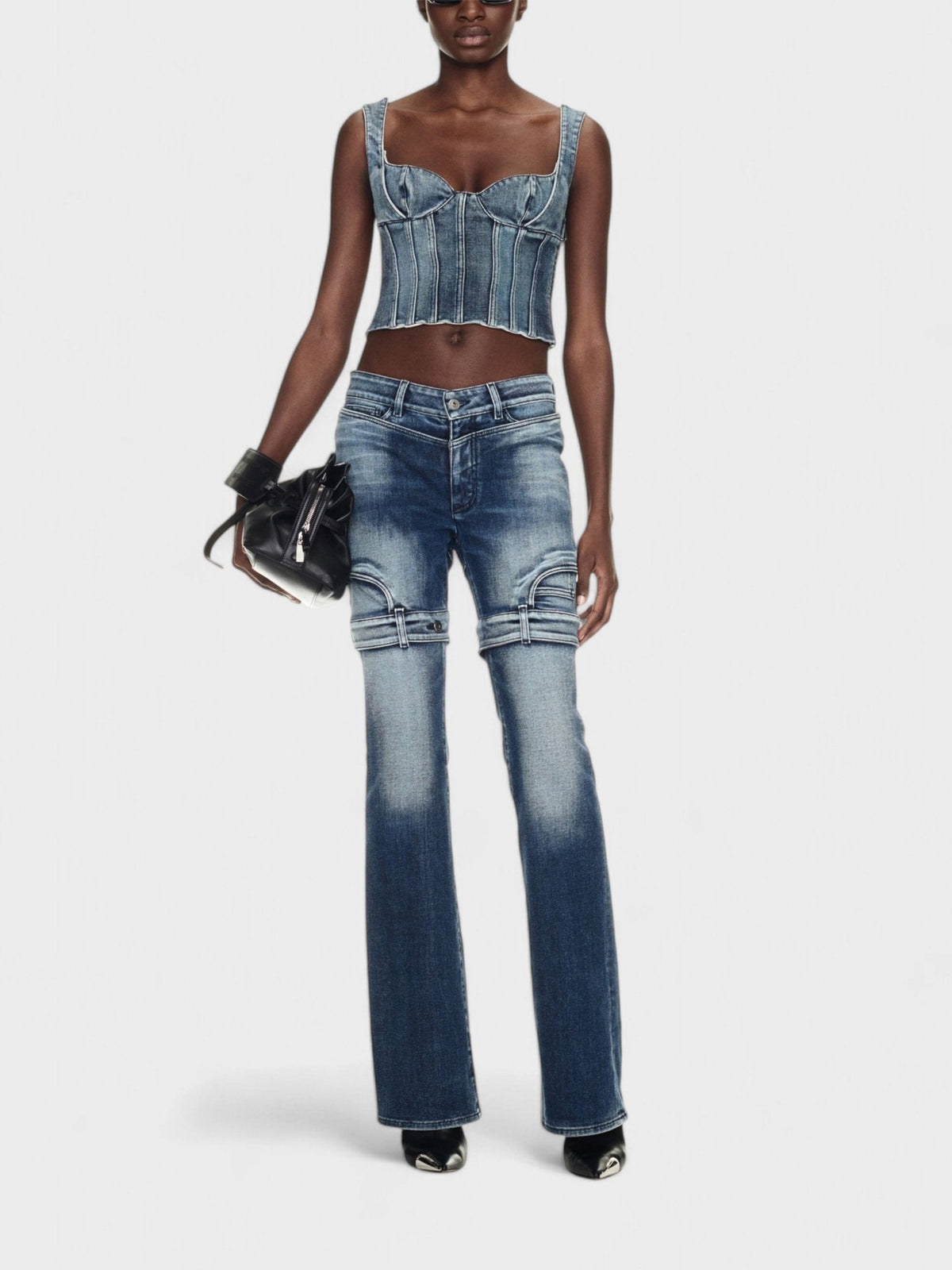 Off-White Bustier Top Denim Blue