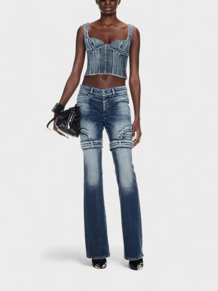 Off-White Bustier Top Denim Blue