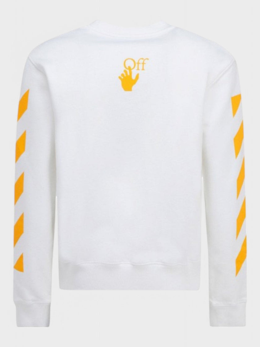 Caravaggio Saint Jerome Writing Print Slim Fit Sweatshirt White Yellow