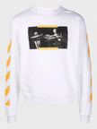 Caravaggio Saint Jerome Writing Print Slim Fit Sweatshirt White Yellow