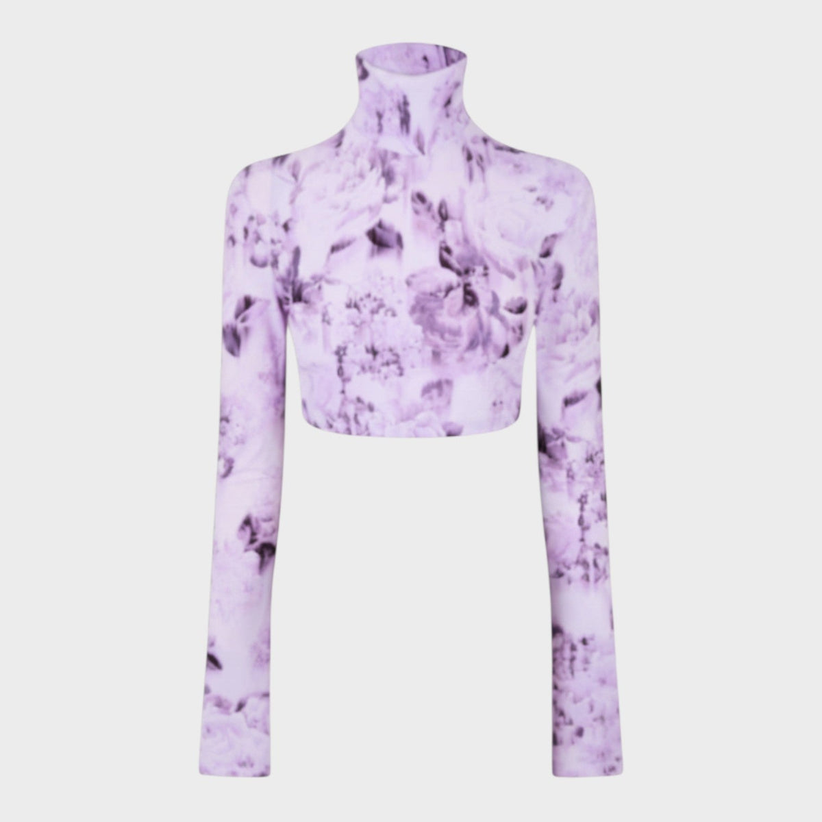 Floral Cropped Long Sleeve Tee Purple
