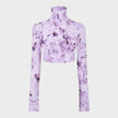 Floral Cropped Long Sleeve Tee Purple