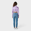 Floral Cropped Long Sleeve Tee Purple