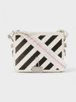 Diag Flap Bag White Black