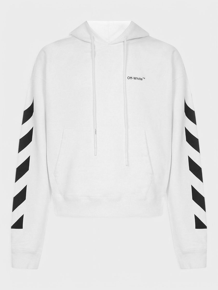 Diagonal Helvetica Hoodie White