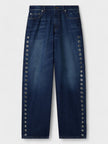 Off-White Eyelet Loose Fit Jeans Medium Blue