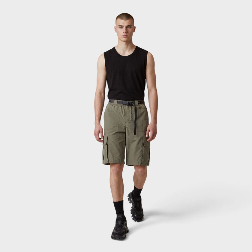 Industrial Belt Cargo Shorts Green