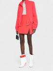 Off-White Logo Print High Waisted Skirt Red White