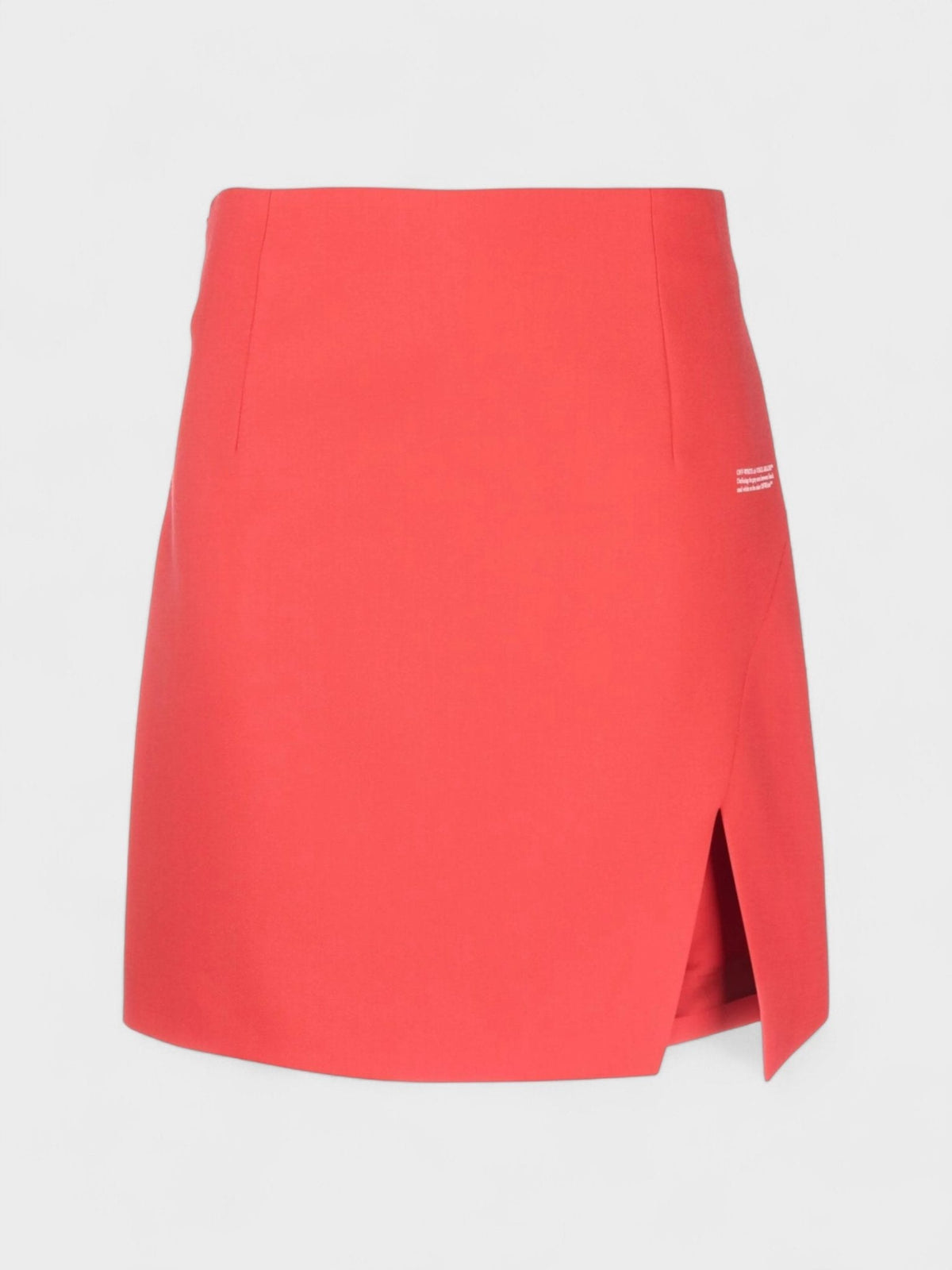 Off-White Logo Print High Waisted Skirt Red White