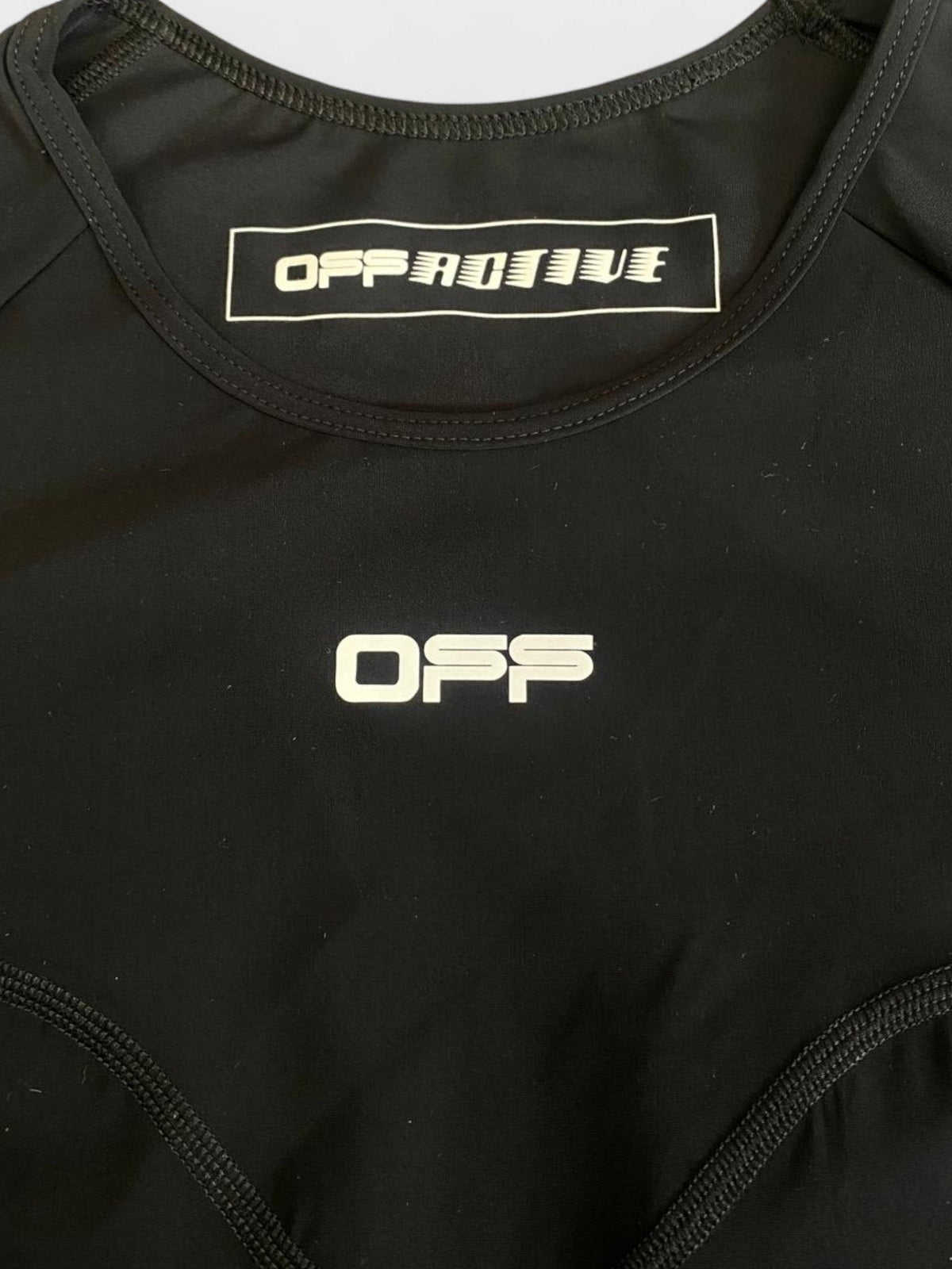 Off-White Logo Print Performance Top Black
