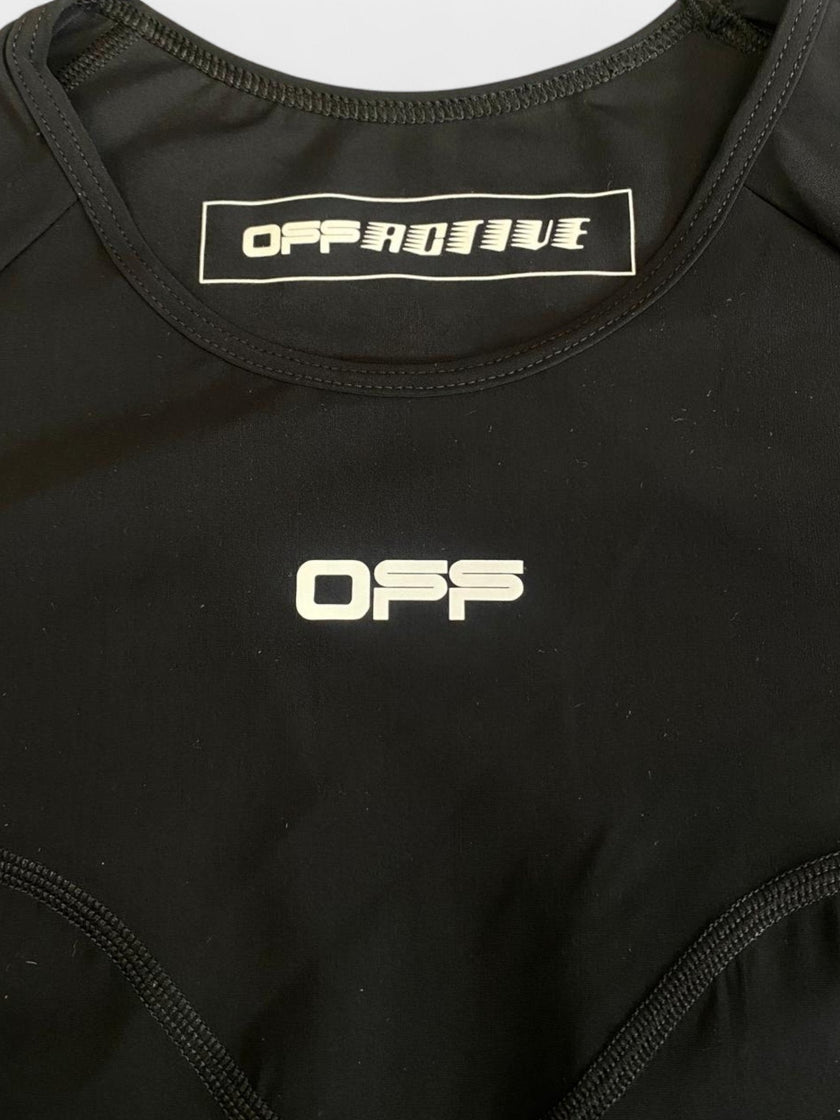 Off-White Logo Print Performance Top Black