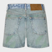 Marbled Denim Shorts