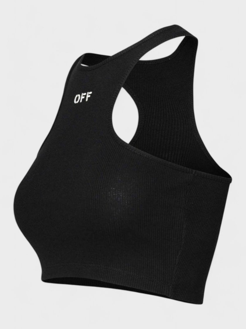 Off-White Off Stamp Rib Rowing Top Black