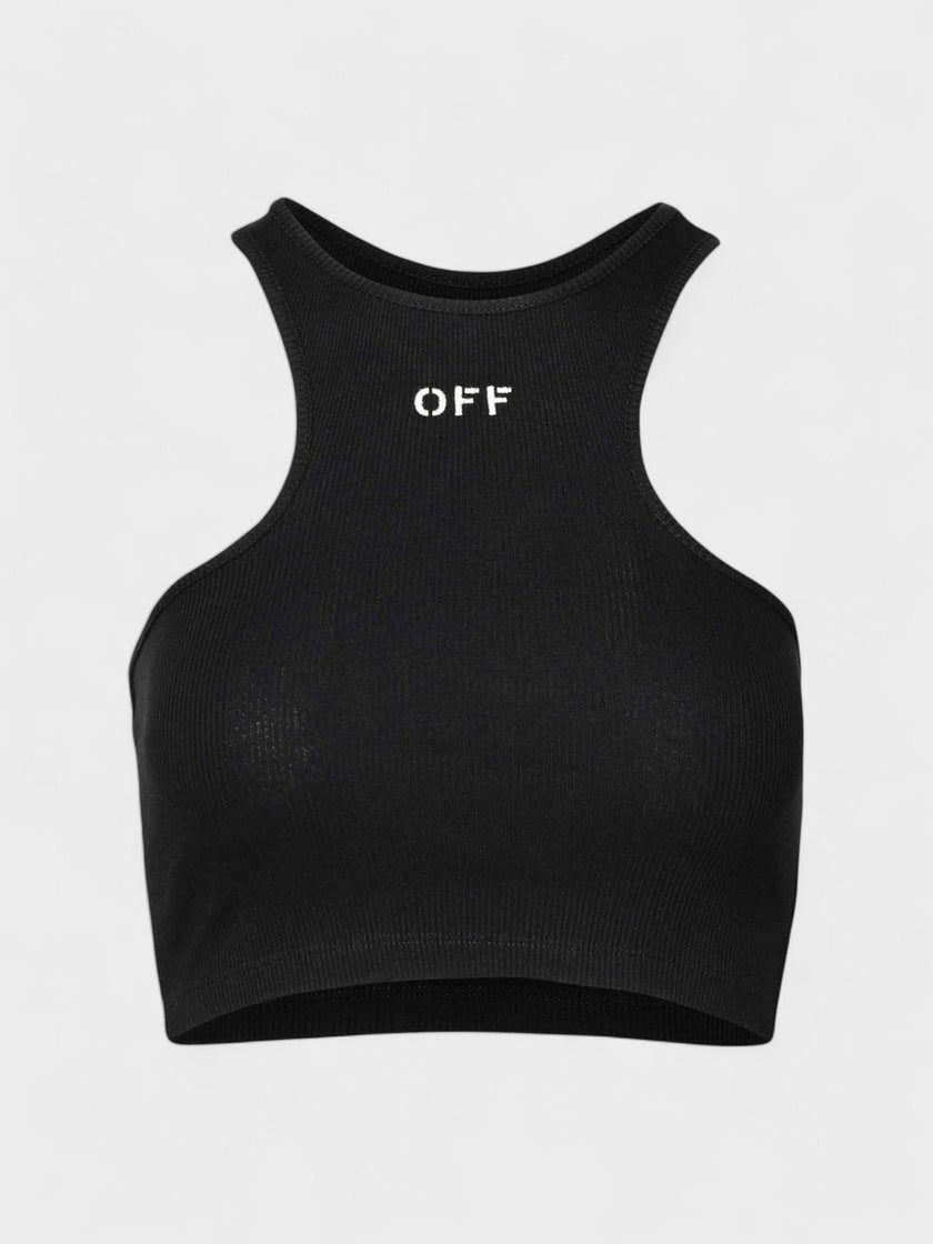 Off-White Off Stamp Rib Rowing Top Black