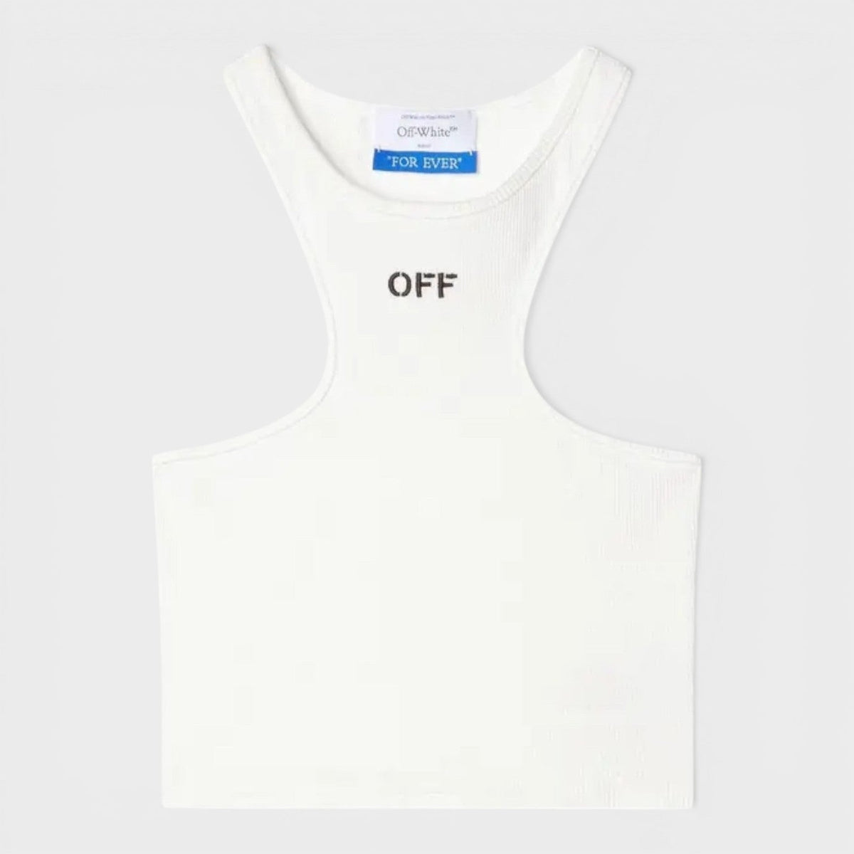 Off Stamp Rib Rowing Top White