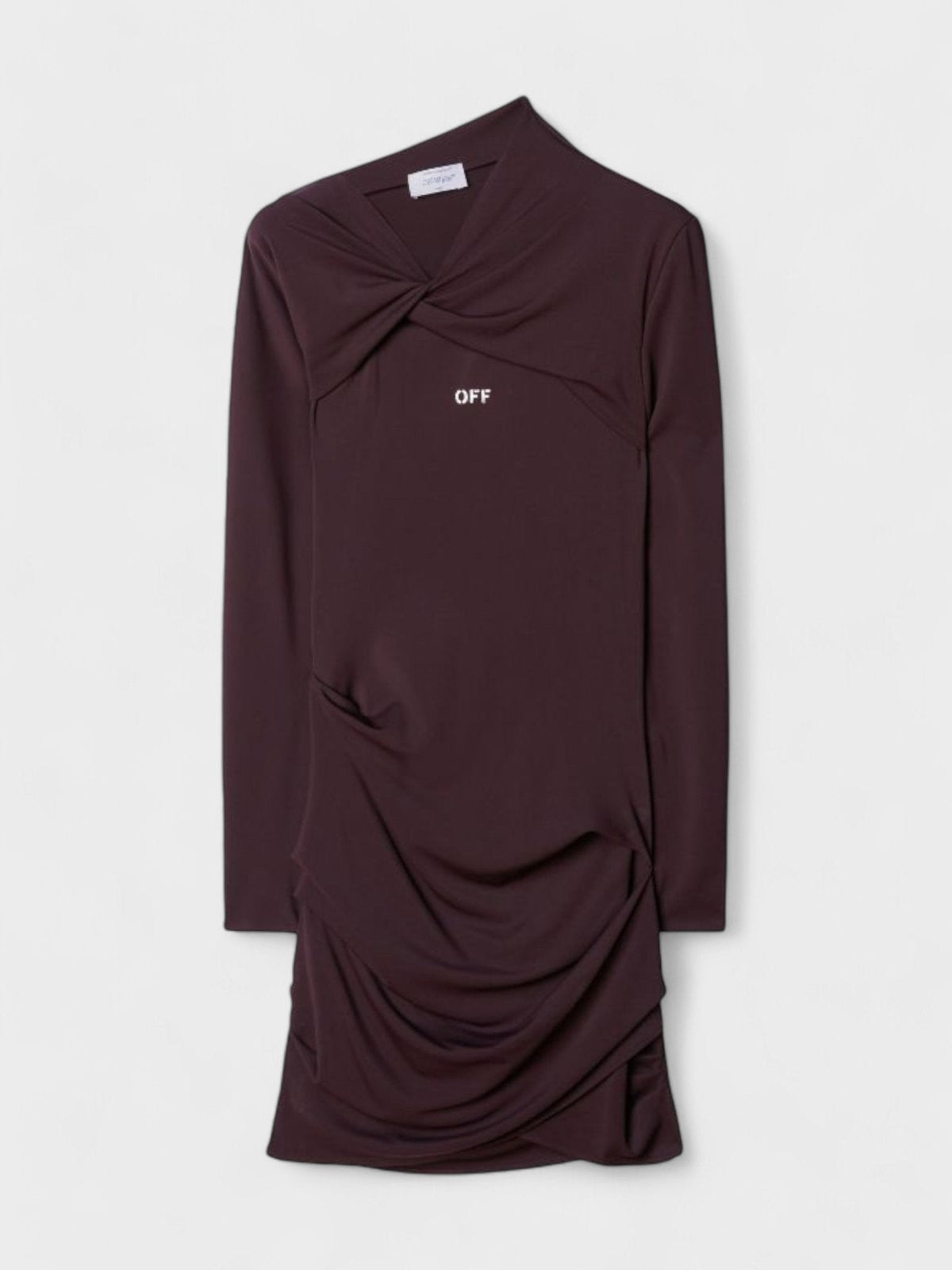 Off-White Off Stamp Twist Detail Minidress Brown