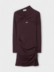 Off-White Off Stamp Twist Detail Minidress Brown