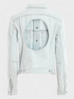Open Back Denim Jacket Light Blue