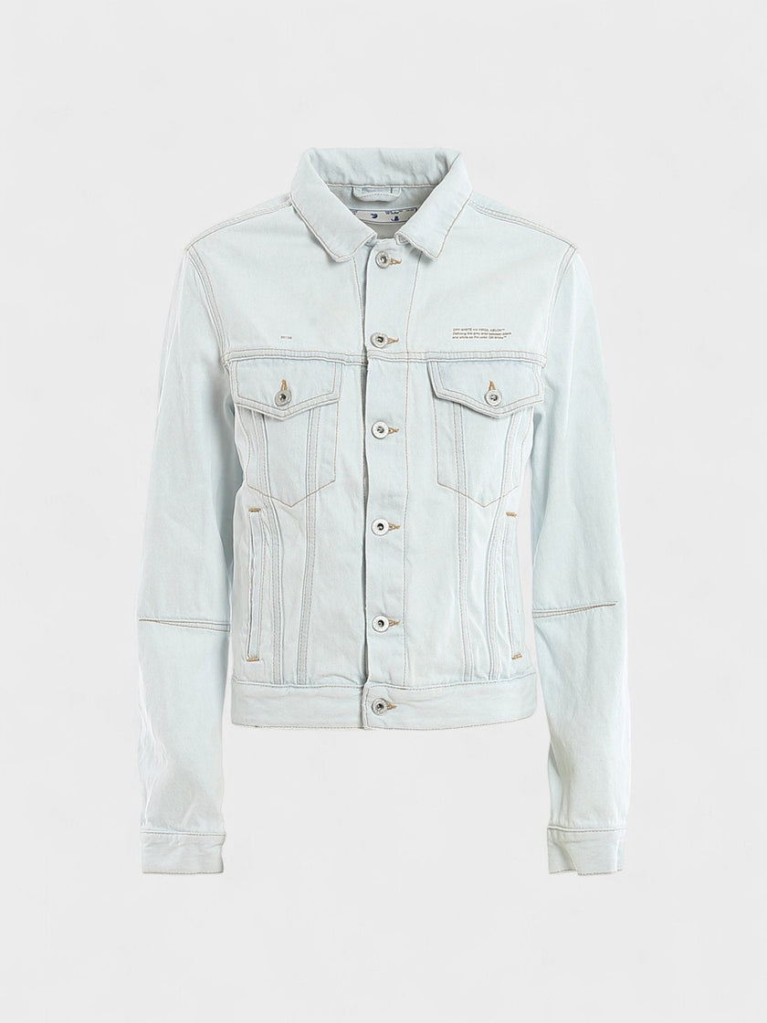 Open Back Denim Jacket Light Blue