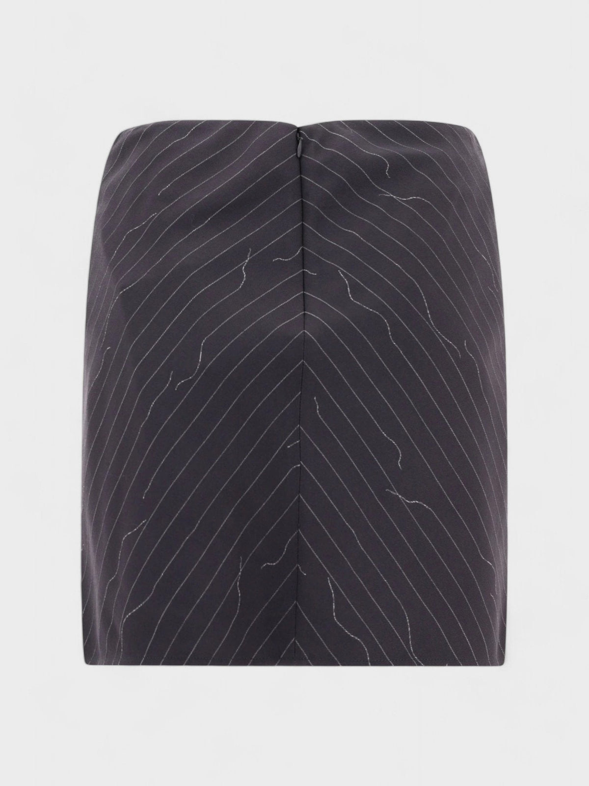 Pinstripe Twist Mini Skirt Grey
