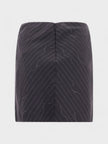 Pinstripe Twist Mini Skirt Grey