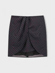 Pinstripe Twist Mini Skirt Grey