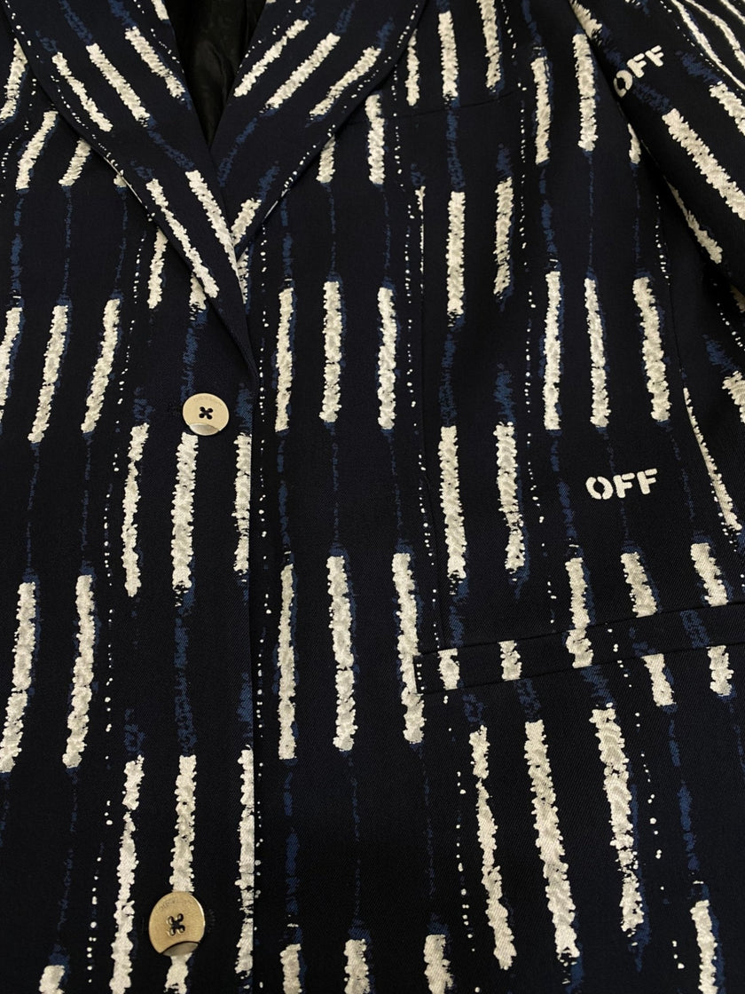 Off-White Shibori Woven Tomboy Jacket Cobalt Blue