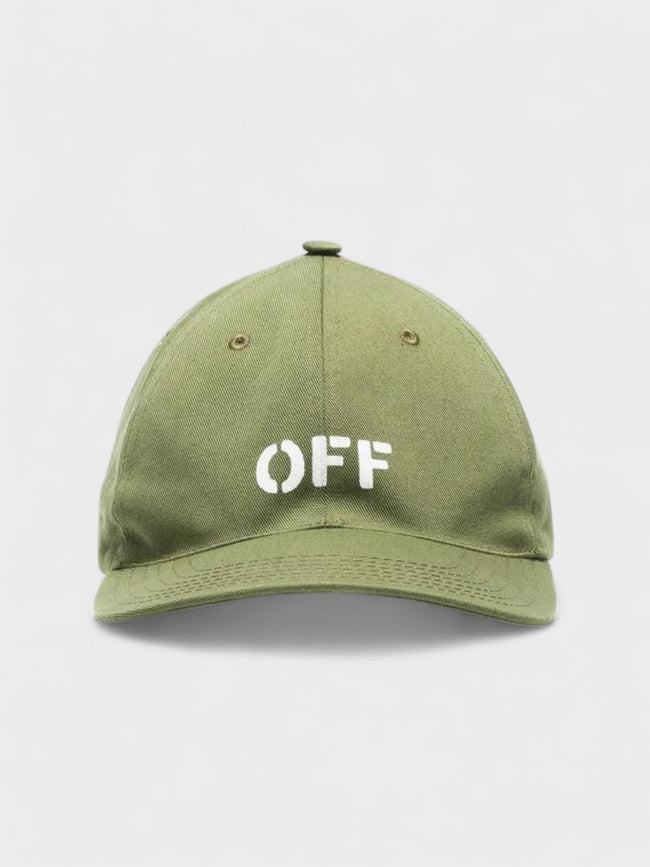Off-White Stamp Logo Military Green Cap