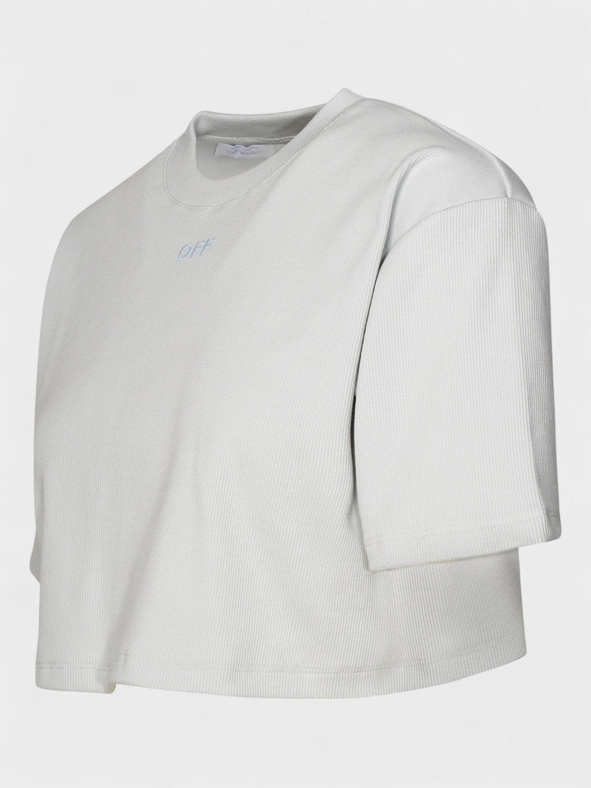 Off-White Stamp Rib Cropped Tee Artic Ice