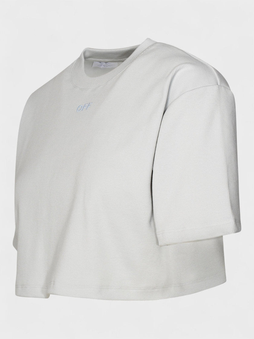 Off-White Stamp Rib Cropped Tee Artic Ice