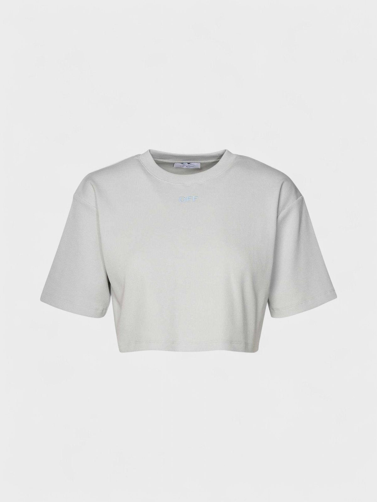 Off-White Stamp Rib Cropped Tee Artic Ice