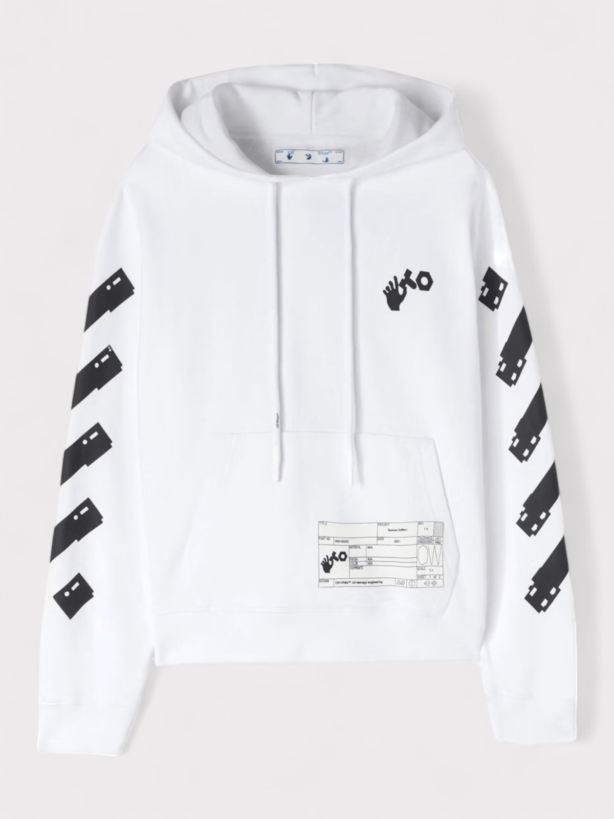 Engineering Arrow Hoodie White