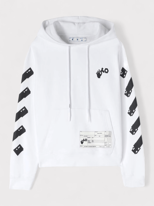 Engineering Arrow Hoodie White