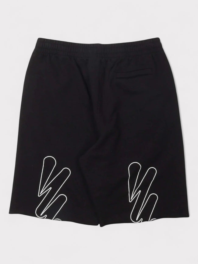 Wave Outline Diag Sweatshorts Black