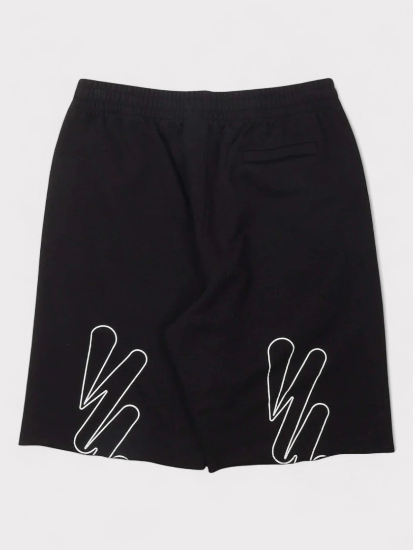 Wave Outline Diag Sweatshorts Black