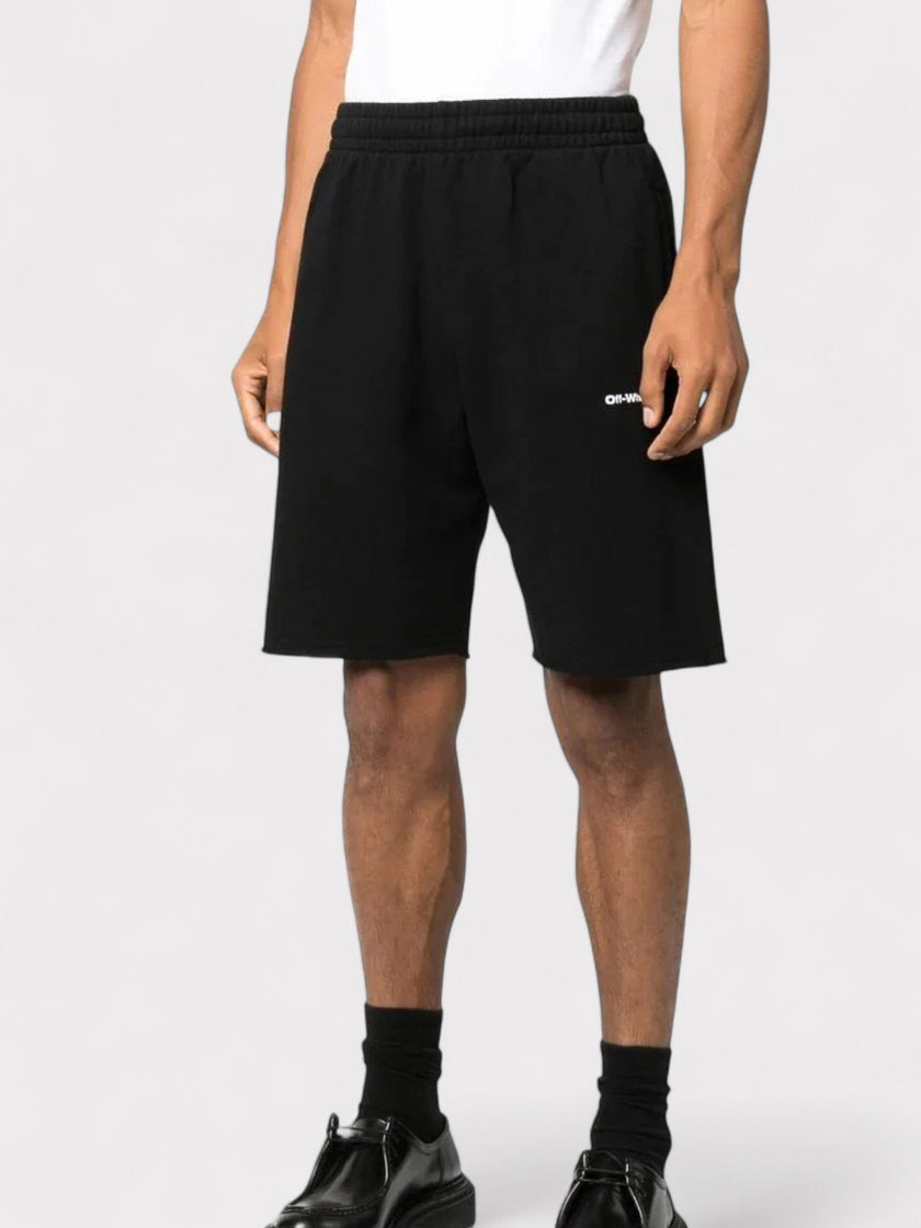 Wave Outline Diag Sweatshorts Black