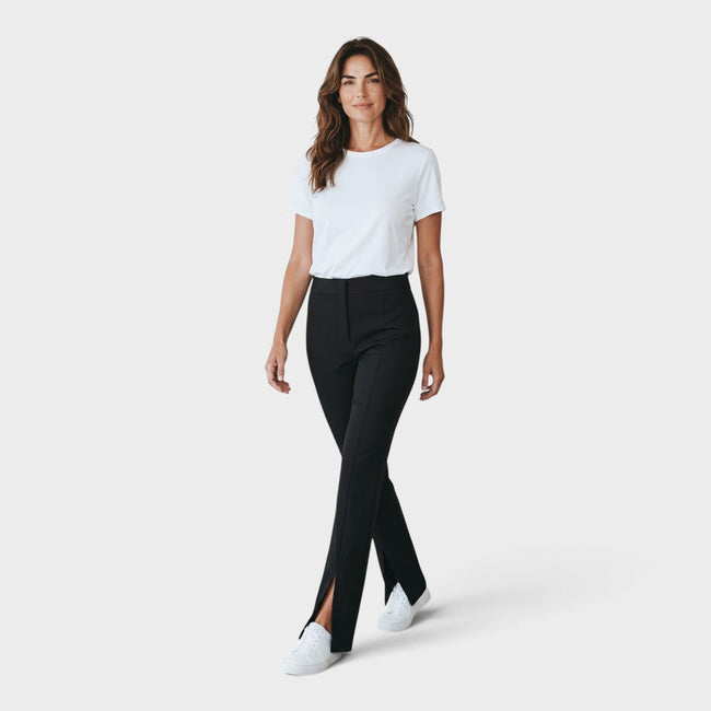 Wool Blend Basic Slim Pant Black