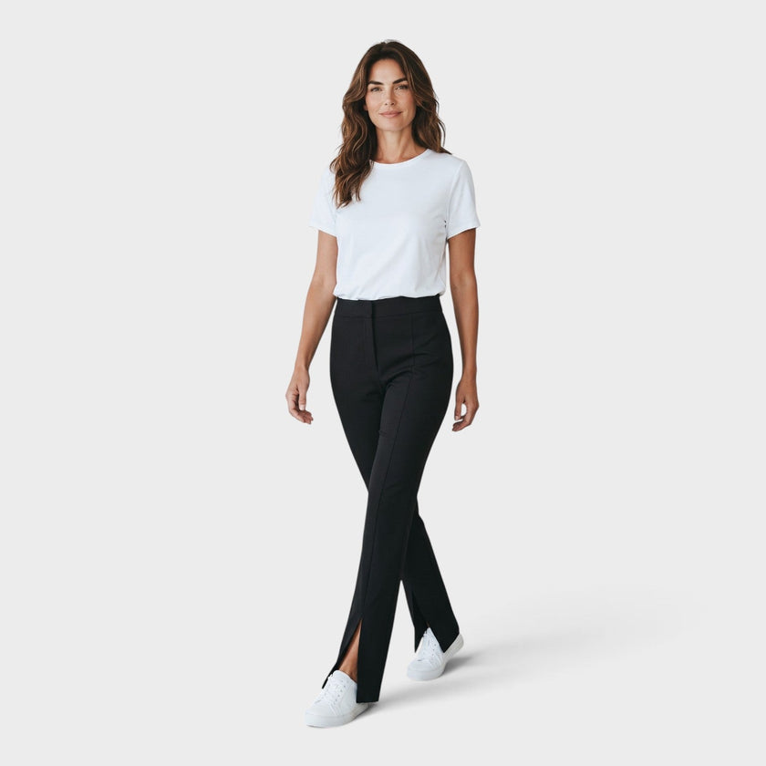 Wool Blend Basic Slim Pant Black