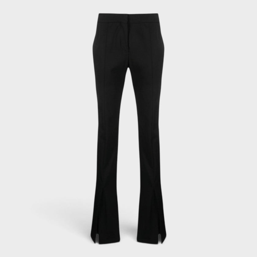 Wool Blend Basic Slim Pant Black
