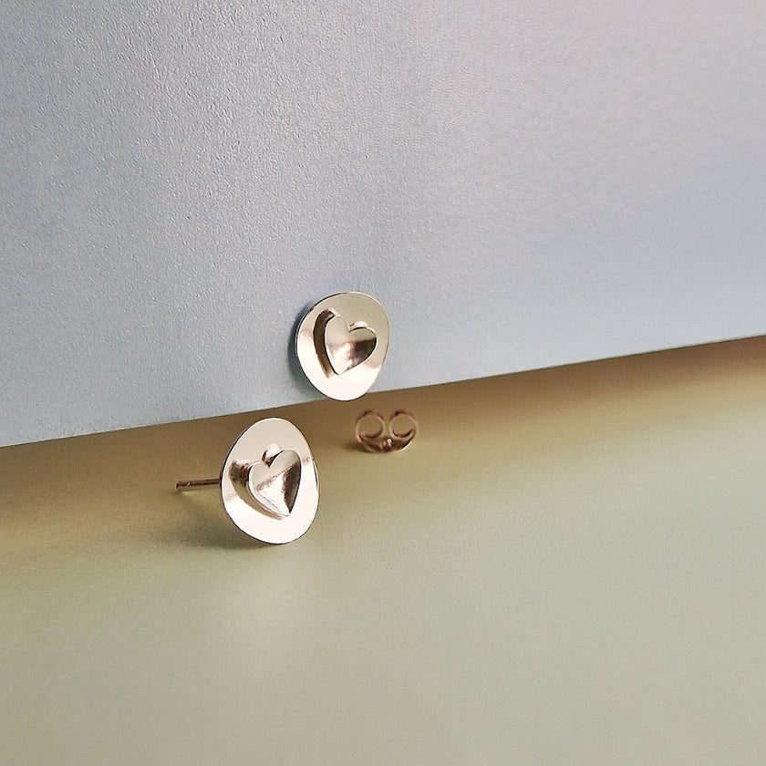 Official Yeo Valley Silver Heart Earrings