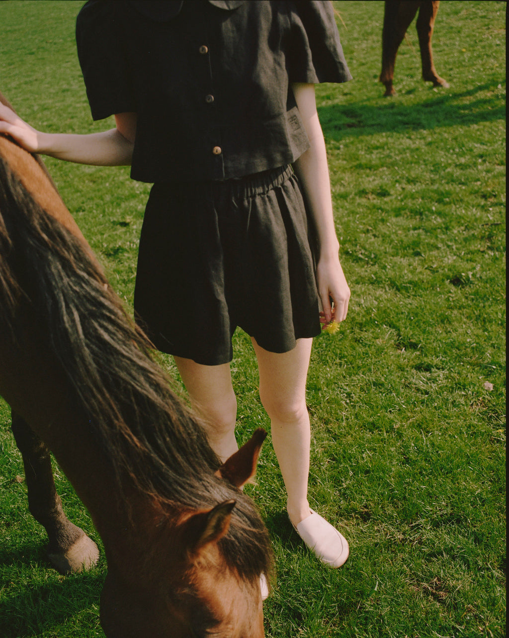 Olivia Linen Shorts  - Black