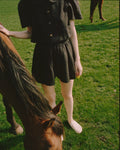 Olivia Linen Shorts  - Black