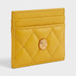 Medusa Card Case Quilted Mustard Yellow